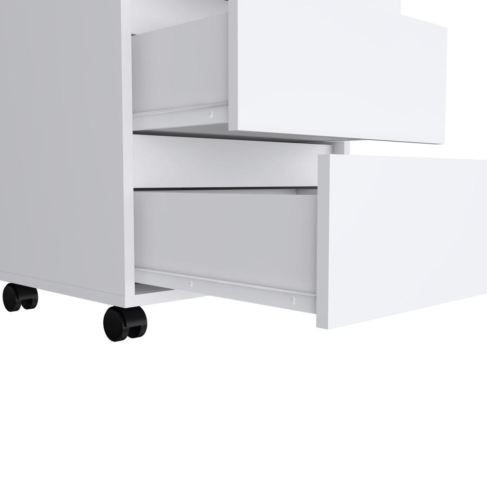 Ibero 3 Drawer Filing Cabinet - White. Picture 4