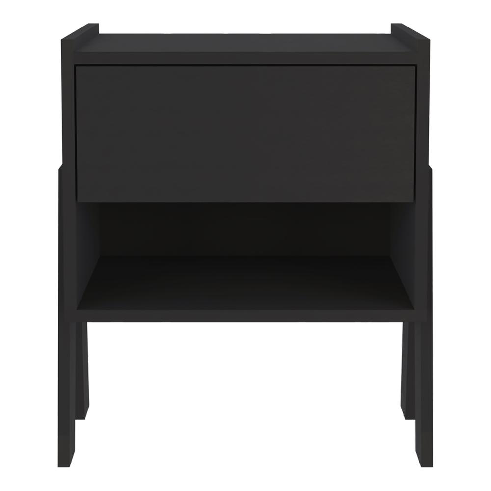 DEPOT E-SHOP Caladium Night Stand-One Drawer, One Open Shelf-Black, For Bedroom. Picture 2