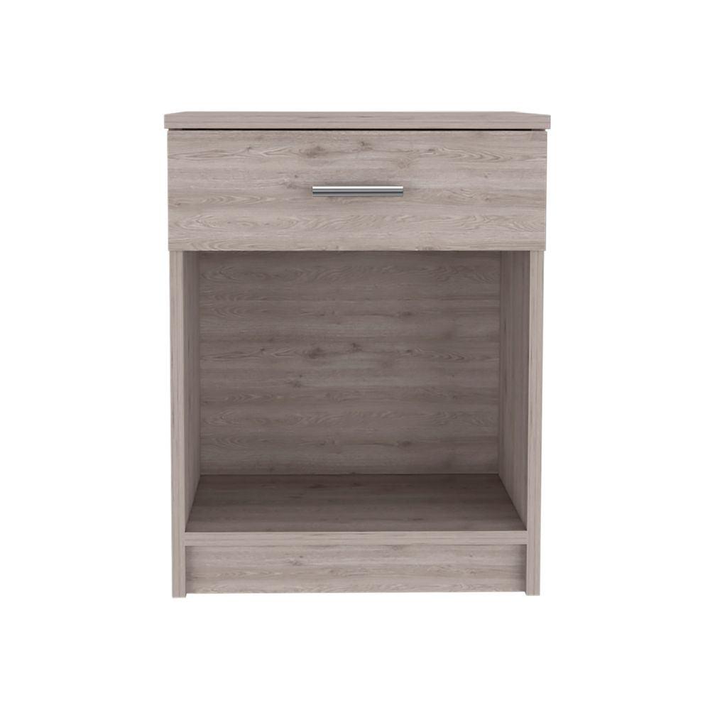 DEPOT E-SHOP Beryl Nightstand, One Drawer, Low Shelf, Countertop-Light Grey, For Bedroom. Picture 2