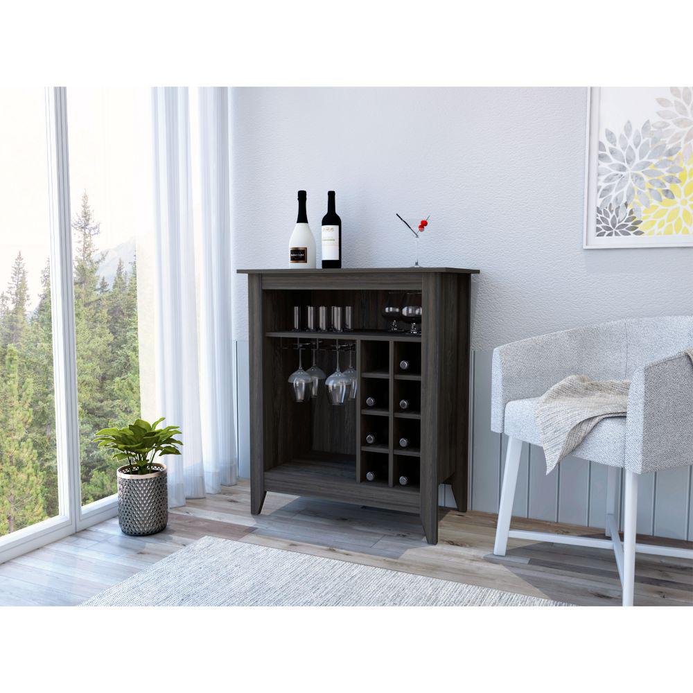DEPOT E-SHOP Mojito Bar Cabinet, Six Wine Cubbies, One Open Drawer, One Open Shelf, Countertop-Espresso, For Living Room. Picture 1
