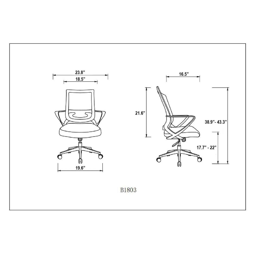 Perm Office Chair Black - Grey. Picture 4