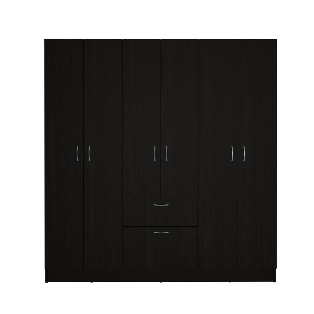 Kibo 6 Doors Armoire - Black/White. Picture 2