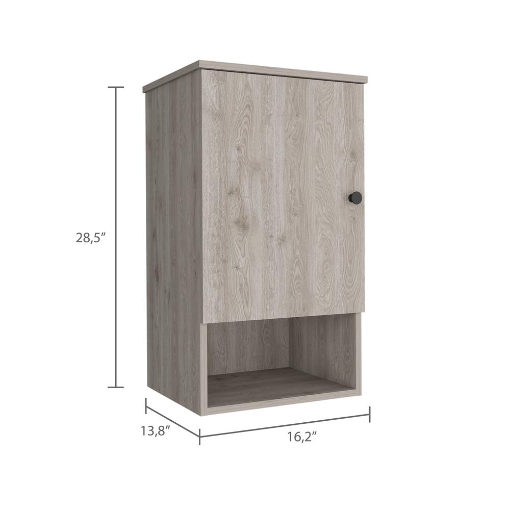 DEPOT E-SHOP Cottonwood Medicine Cabinet-One Door Cabinet, Three Shelves-Light Grey, For Bathroom. Picture 3