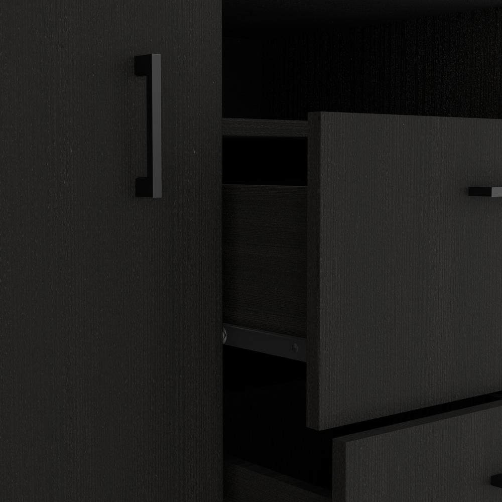 Milano Two-Door Cabinet Dresser-Black. Picture 8