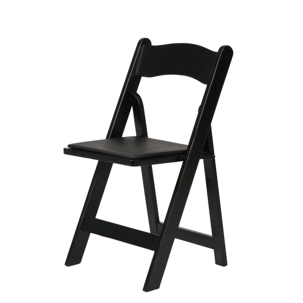 Commerical Seating Products American Padded Folding Chairs in Black. Picture 1