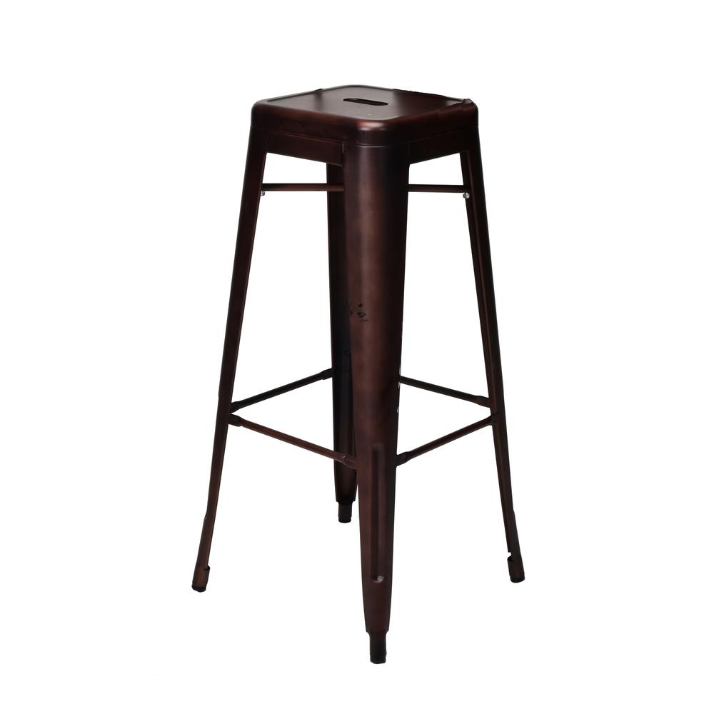 Commerical Seating Products Oscar Rose-Gold Dining Backless Bar Stool Chairs. Picture 1