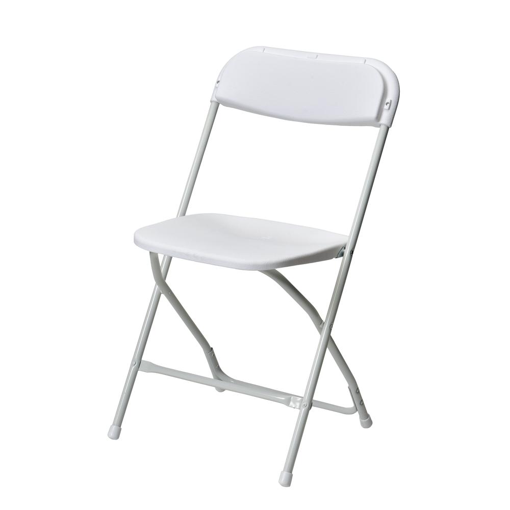 Commerical Seating Products Poly-White Folding Chairs. Picture 1