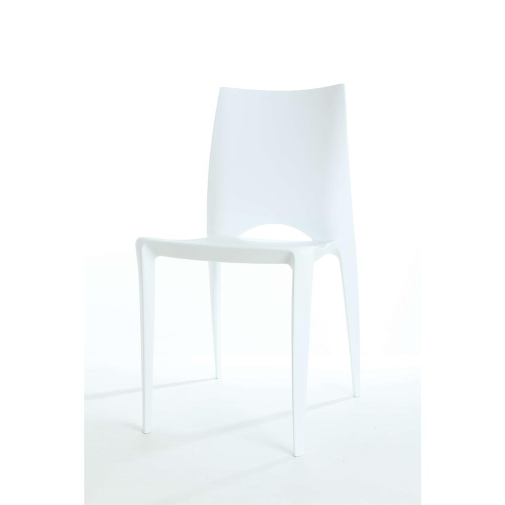 Commerical Seating Products RPP WH Crescent White Dining Chairs. Picture 1
