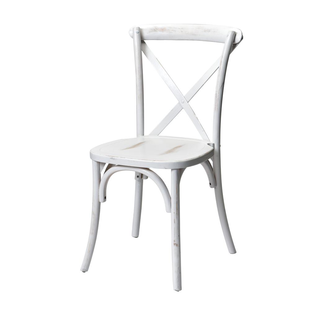 Commerical Seating Products White Wash Crossback Dining Chairs. Picture 1