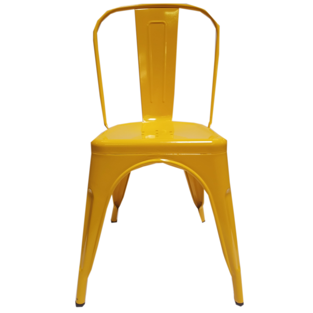 Oscar Metal Dining Chair in Yellow. Picture 1