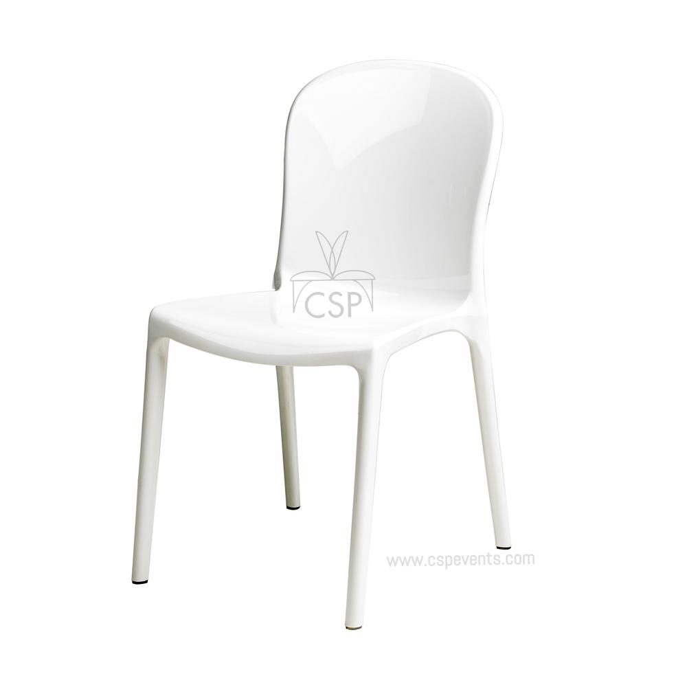 Commerical Seating Products RPC WH White Genoa Chairs. Picture 1