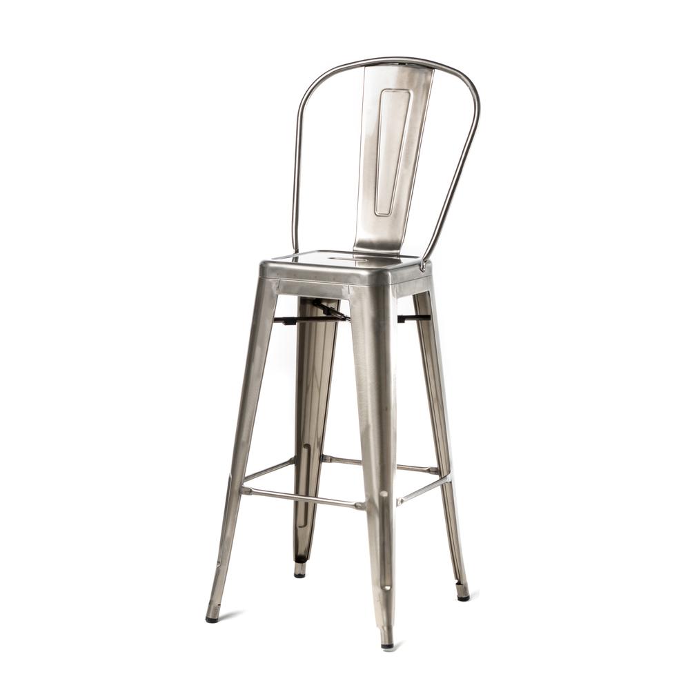 Commerical Seating Products Oscar Gun-Metal Dining Bar Stool Chairs. Picture 1