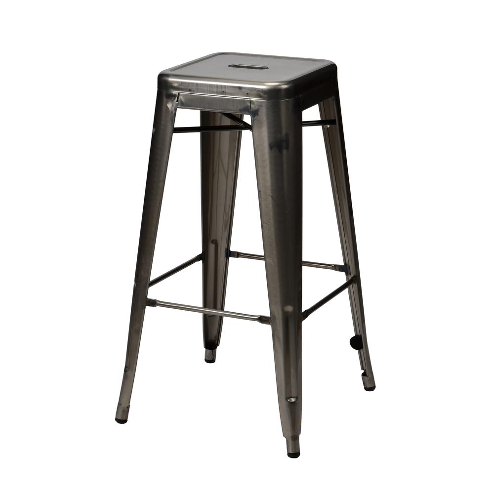 Commerical Seating Products Oscar Gun Metal Dining Backless Bar Stool Chairs. Picture 1