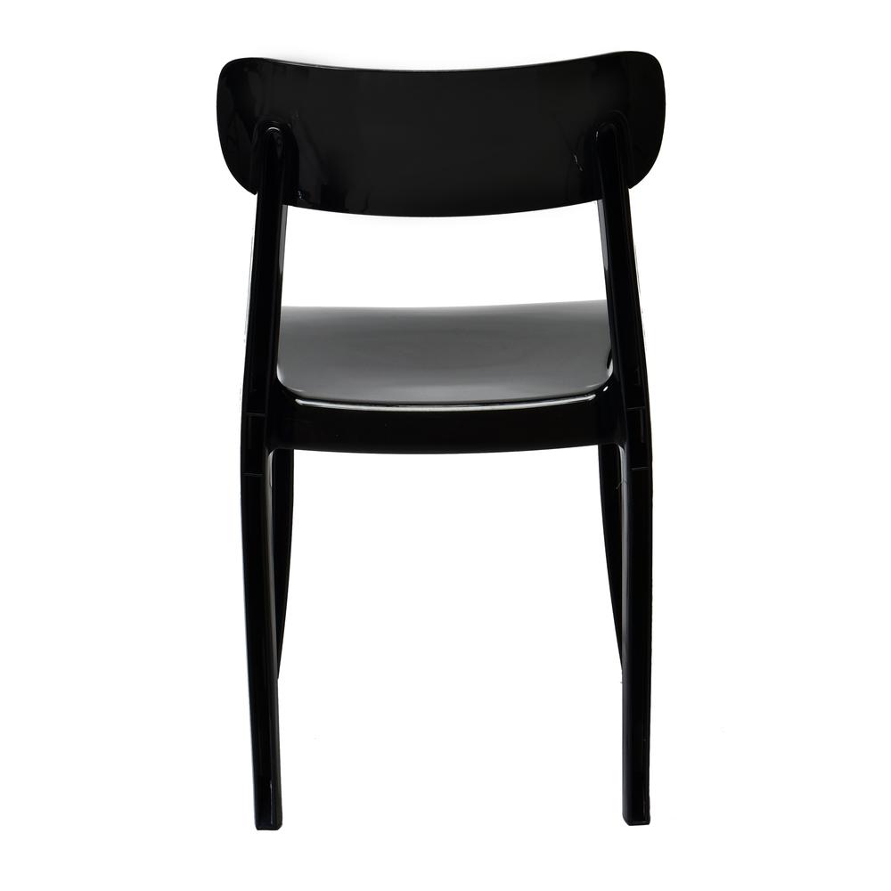 Set of 1 Grace Polycarbonate Dining Chair - Mid Centry Modern - Stackable - Translucent Black. Picture 2