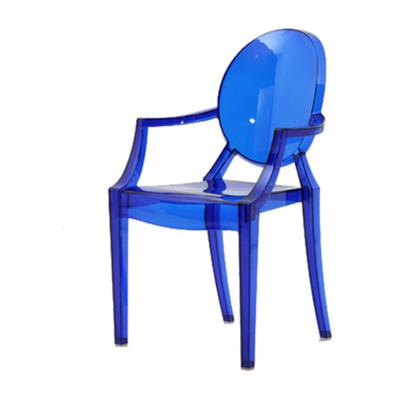Commercial Seating Products Kage (Ghost)  Polycarbonate Stackable   chair with Arms, KID chair-Dark blue. Picture 1