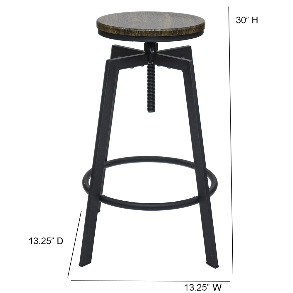 Commerical Seating Products Swivel Backless Bar Stool Chairs, Black. Picture 1
