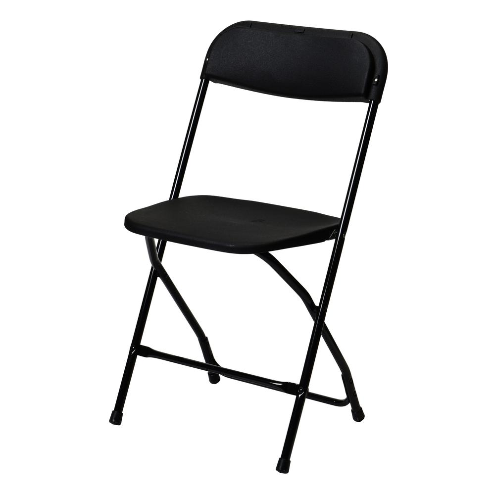 Commerical Seating Products Poly-Black Folding Chairs. Picture 1
