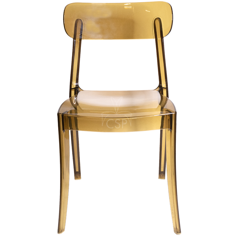 Set of 1 Commercial Seating Products Grace Chair in amber made of  Polycarbonate. Picture 2