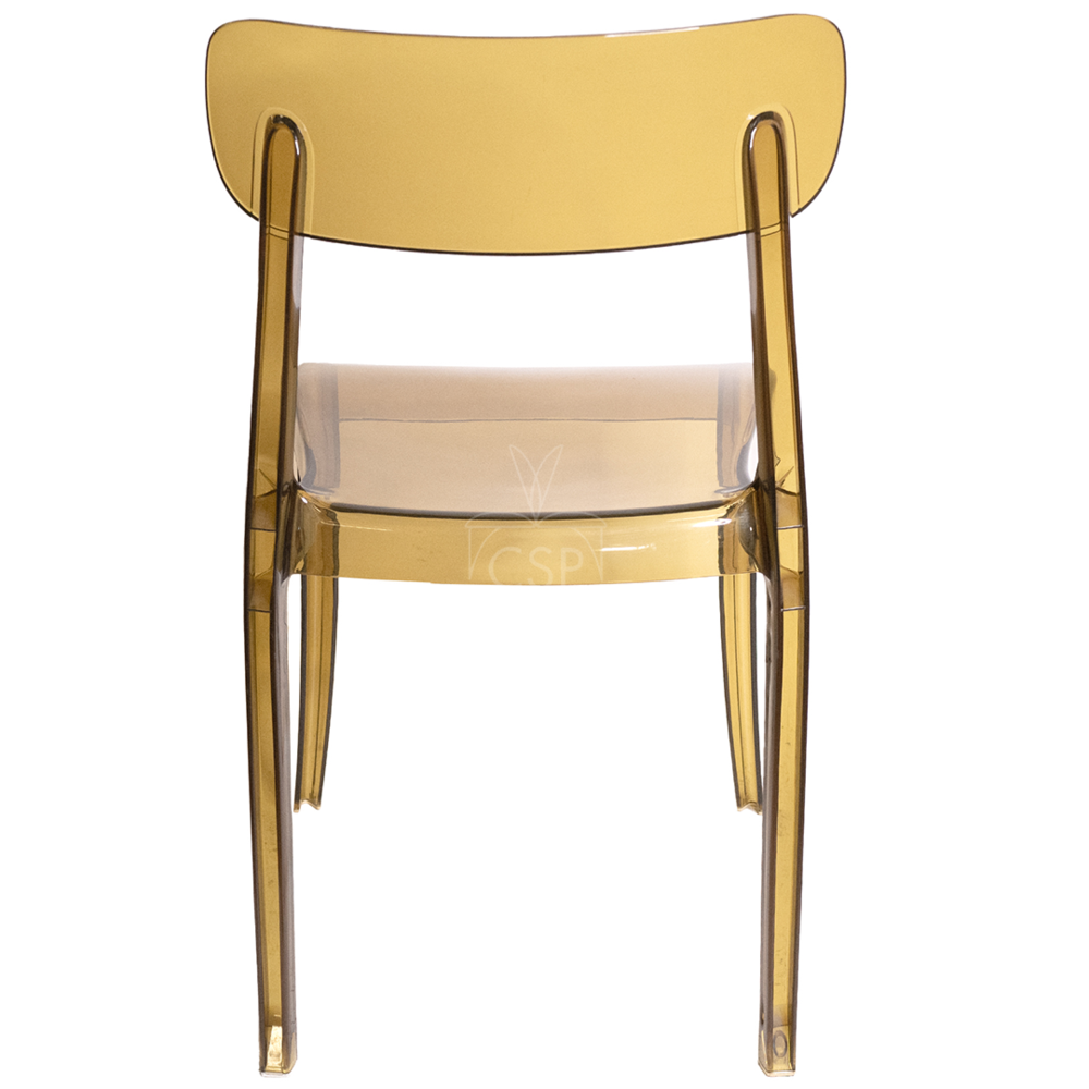 Set of 1 Commercial Seating Products Grace Chair in amber made of  Polycarbonate. Picture 4