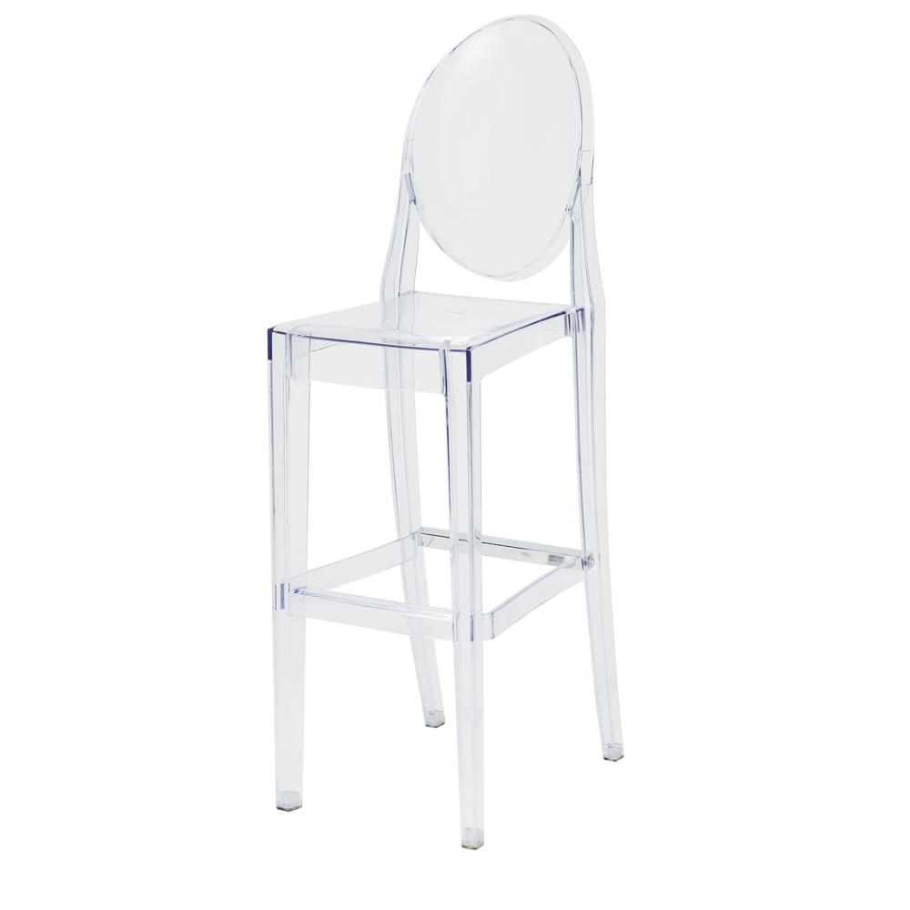 Commerical Seating Products RPC Clear Kage Barstool with back. Picture 1