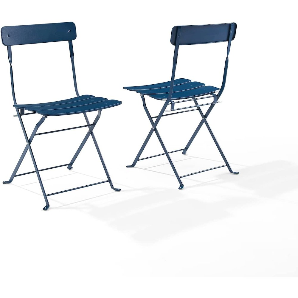 Karlee 3Pc Indoor/Outdoor Metal Bistro Set Navy - Bistro Table & 2 Chairs. Picture 2