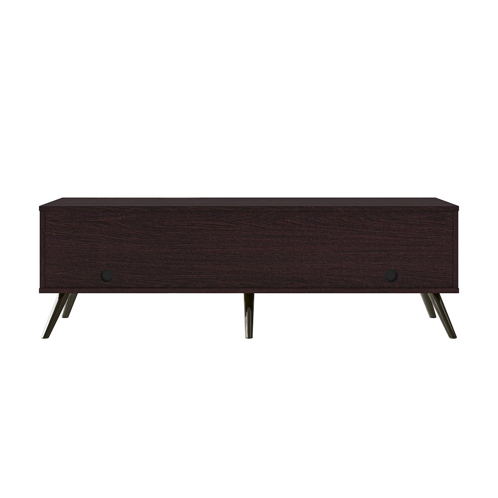 Bestar Krom 54W TV Stand with Metal Legs for 60 inch TV in espresso oak & pure white. Picture 5