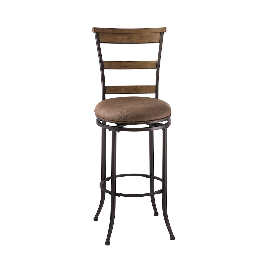 Charleston Swivel Ladder Back Counter Height Stool. Picture 1
