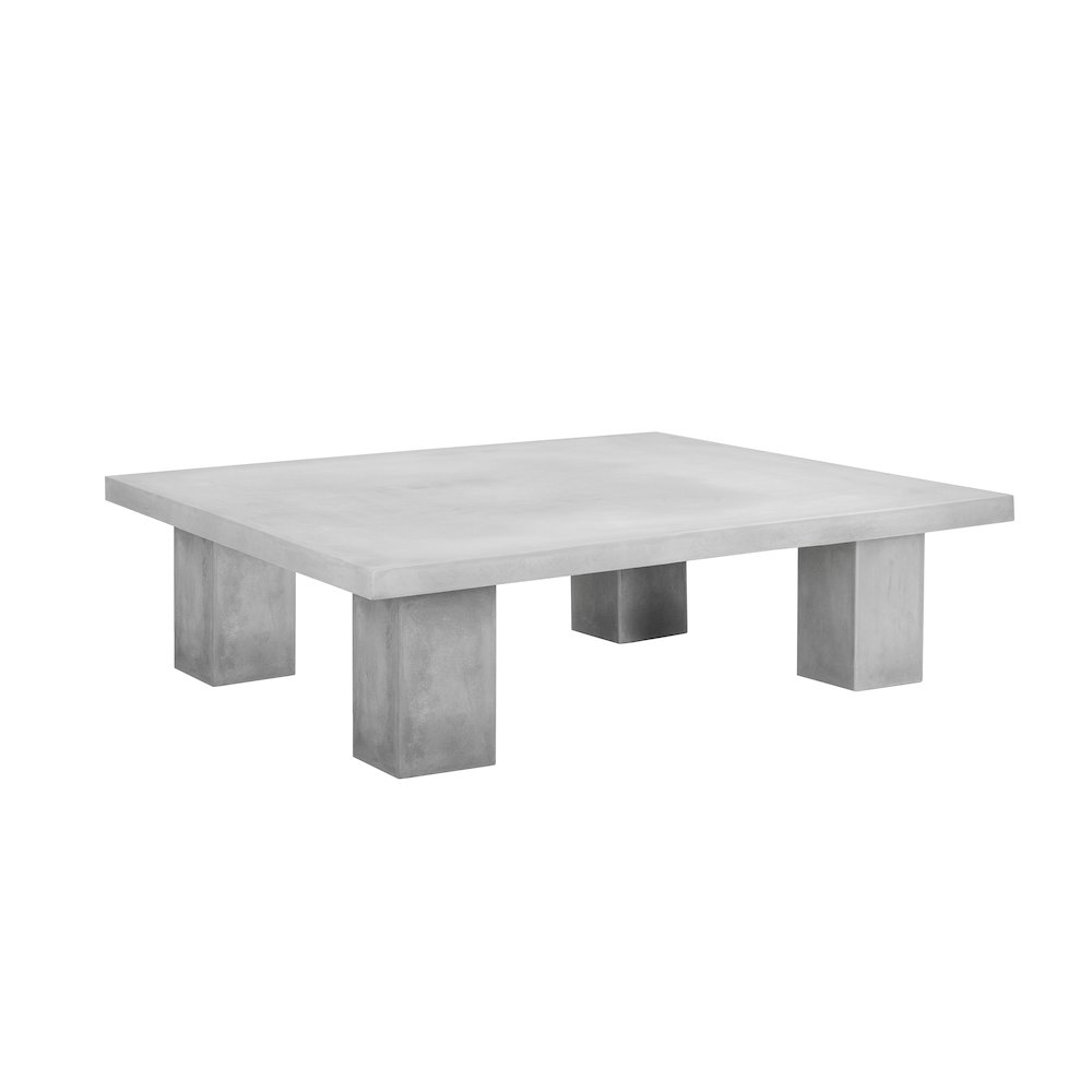 Ella Square Coffee Table Large In Ivory Concrete. Picture 1