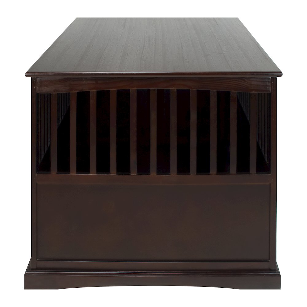 Wooden Extra Large Pet Crate Espresso End Table. Picture 4