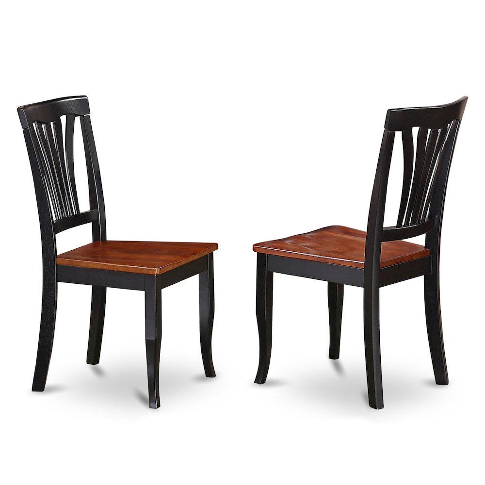 Avon  Chair  for  dining  room  Wood  Seat-Black  and  Cherry  Finish,  Set  of  2. The main picture.