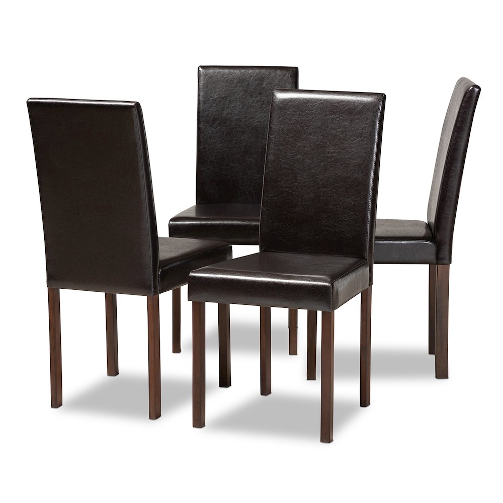 Andrew Modern Dining Chair Dark Brown. Picture 1