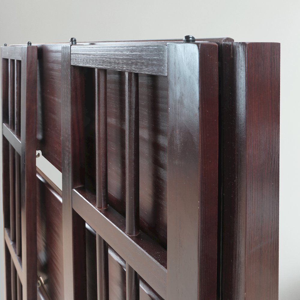 3-Shelf Folding Stackable Bookcase 27.5" Wide-Espresso. Picture 9