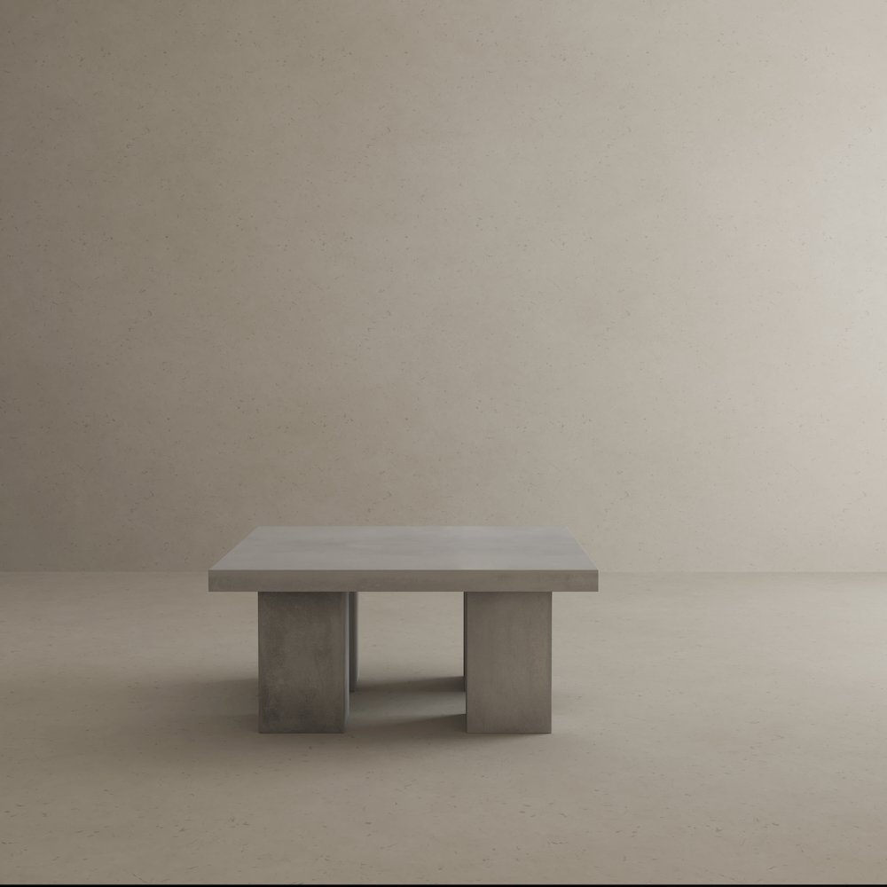 Ella Square Coffee Table Small In Black Concrete. Picture 5