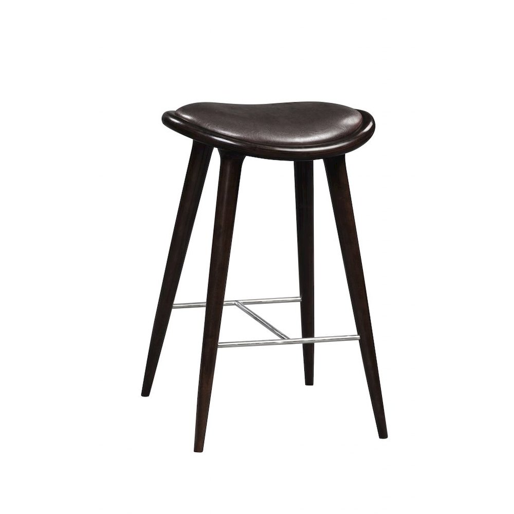 Lucio Oval Stool, Cappuccino with brown PU. Picture 1
