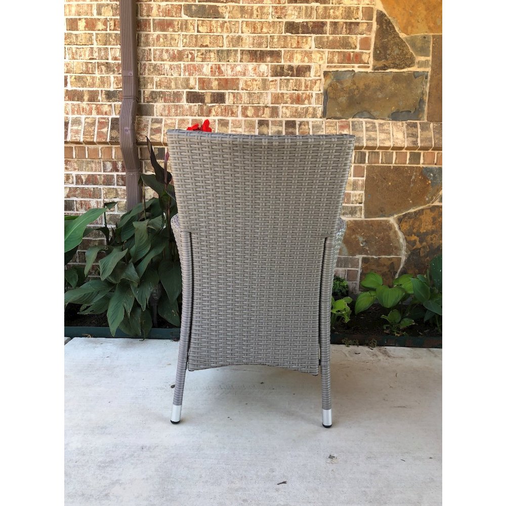 Bentana Resin Wicker/Steel Armchairs with Cushion (Set of 2)Light Grey. Picture 2