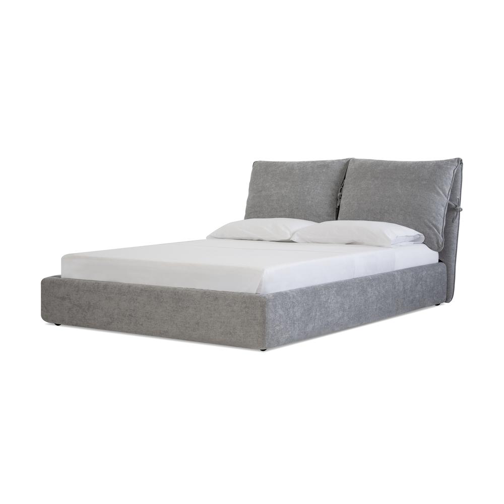 Plume King Bed Heather Grey Chenille. Picture 1