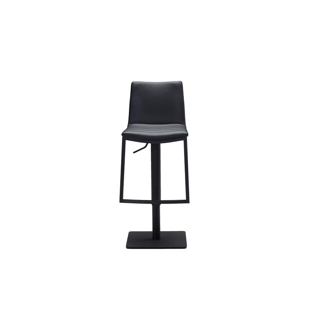 Raven Hydraulic Bar Stool Black Leatherette With Black Powder Coated Steel. Picture 2