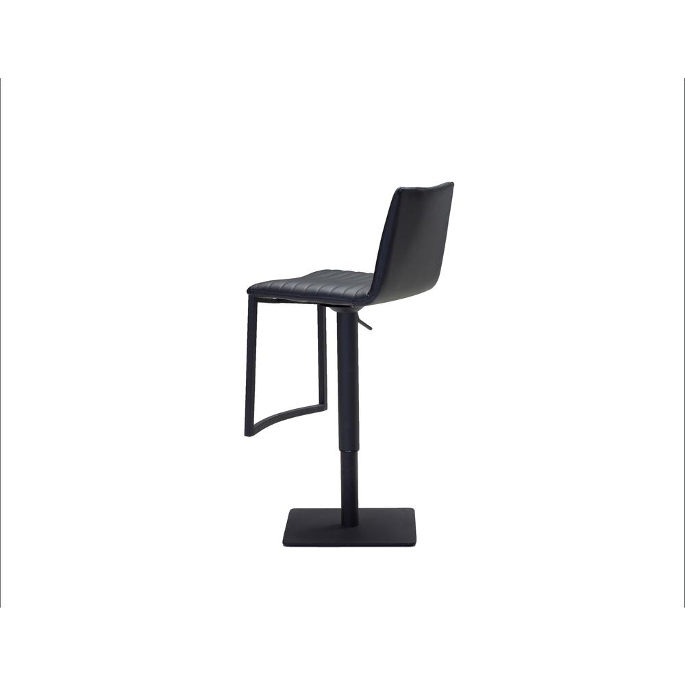 Raven Hydraulic Bar Stool Black Leatherette With Black Powder Coated Steel. Picture 3