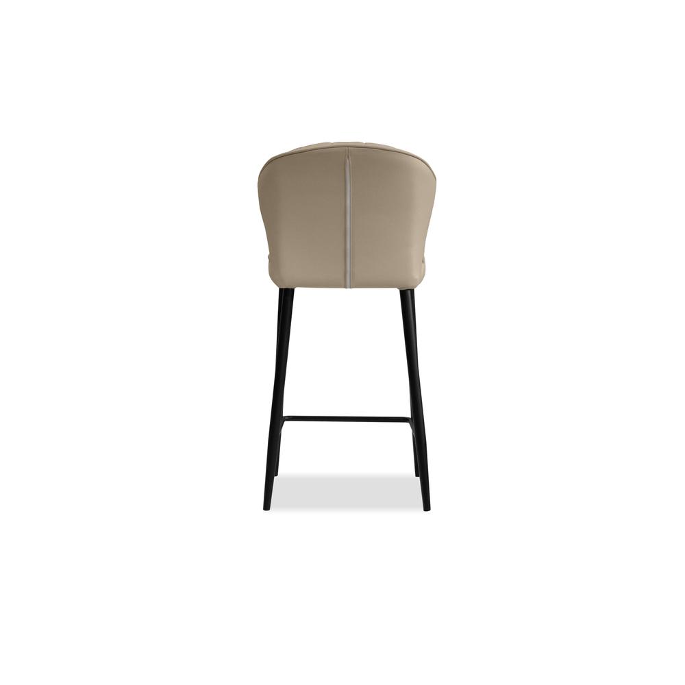 Ariel Counter Stool Wheat Leather With Black Powder Coated Legs. Picture 5
