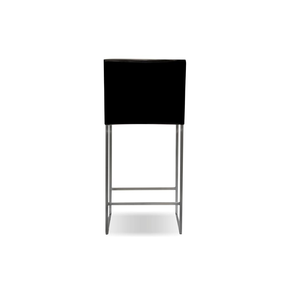 Tate Counter Stool Black Leatherette With Brushed Stainless Steel. Picture 5