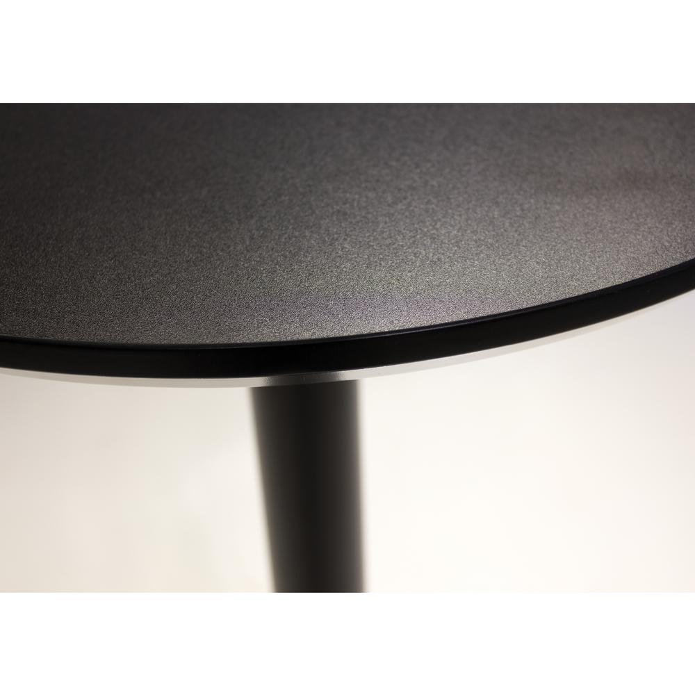 Half Pint 31.50" Diameter Round Dining Table Black Mdf Top With Black Powder Coated Steel Frame. Picture 2