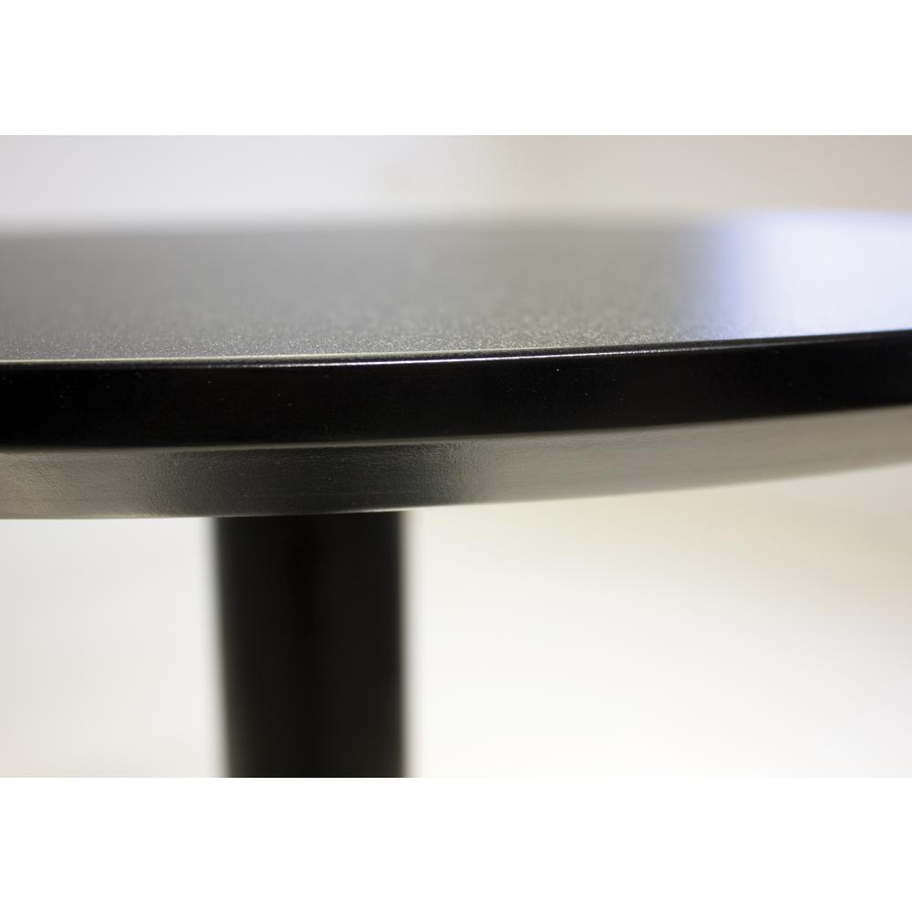 Half Pint 31.50" Diameter Round Dining Table Black Mdf Top With Black Powder Coated Steel Frame. Picture 3
