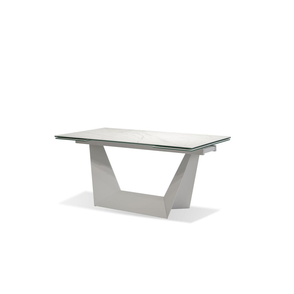 Origami 98.50" Long Extending Dining Table Carerra Ceramic Top. Picture 2