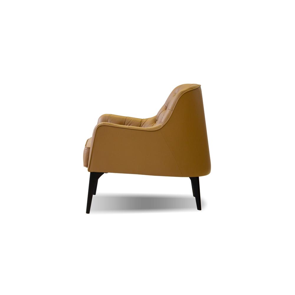 Ellington Arm Chair Caramel Leather With Black Wood Legs. Picture 2