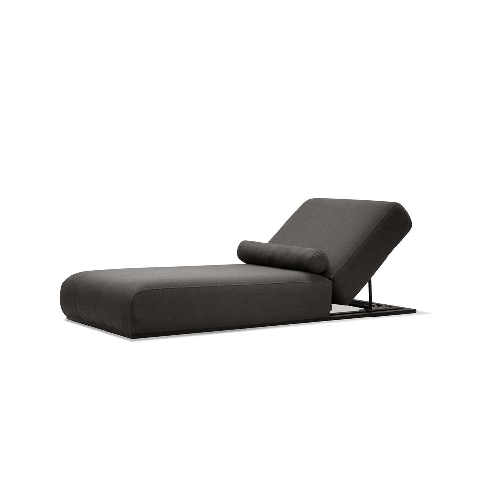 Bondi Lounge Chair Sumbrella Charcoal Grey Fabric With Black Frame. Picture 1