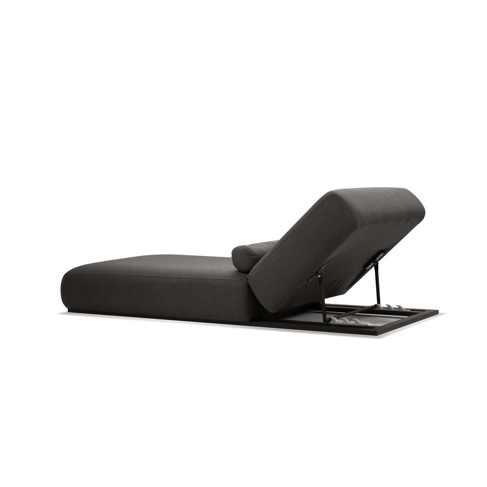 Bondi Lounge Chair Sumbrella Charcoal Grey Fabric With Black Frame. Picture 5