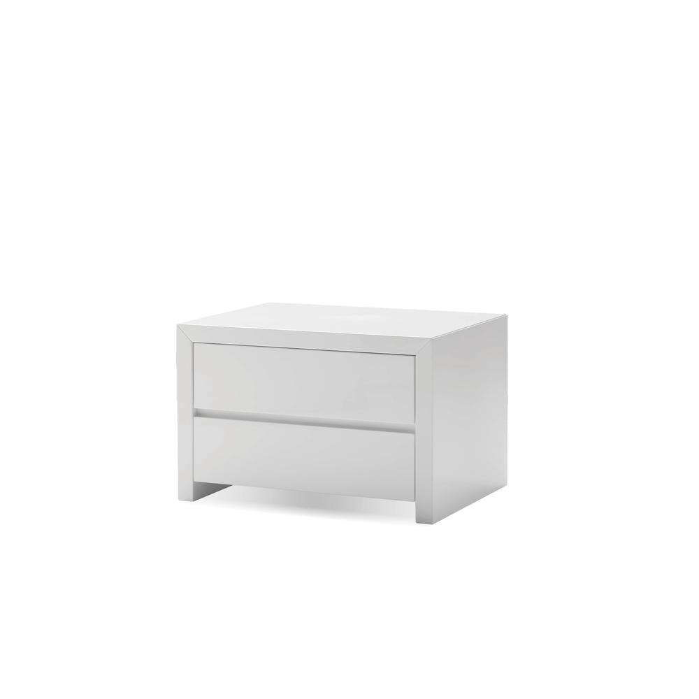 Blanche 2 Drawer Night Table Hight Gloss White. Picture 1