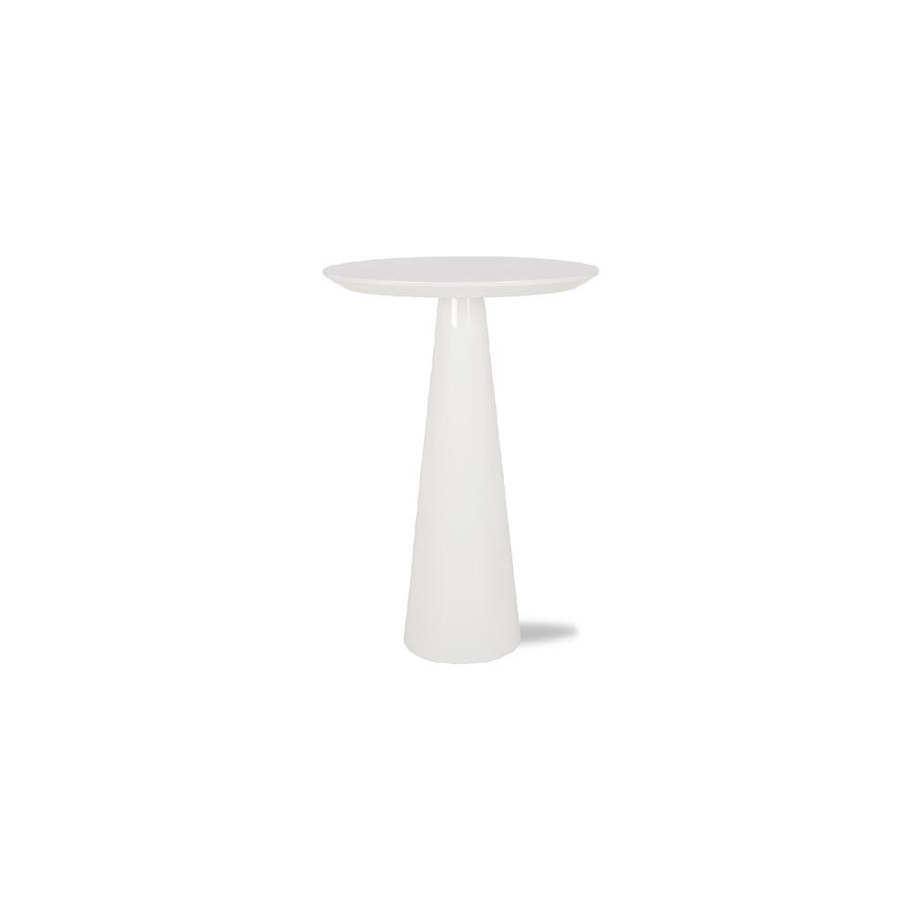 Tower Large End Table High Gloss White. Picture 1
