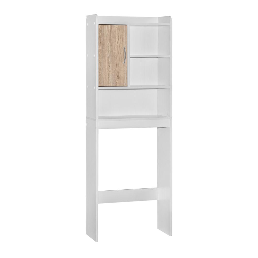 Better Home Products Ace Over-the-Toilet Storage Cabinet in White & Natural Oak. Picture 3