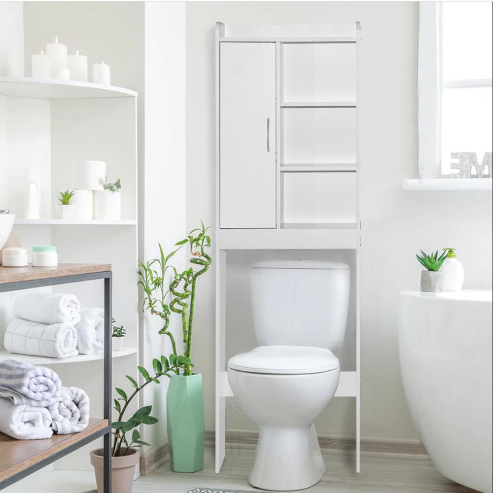 Better Home Products Ace Over -the-Toilet Storage Shelf in White. Picture 7